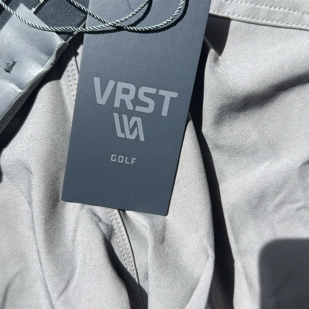 VRST Men's Limitless 5 Pocket Athletic Fit 38 Silver Shadow Pants